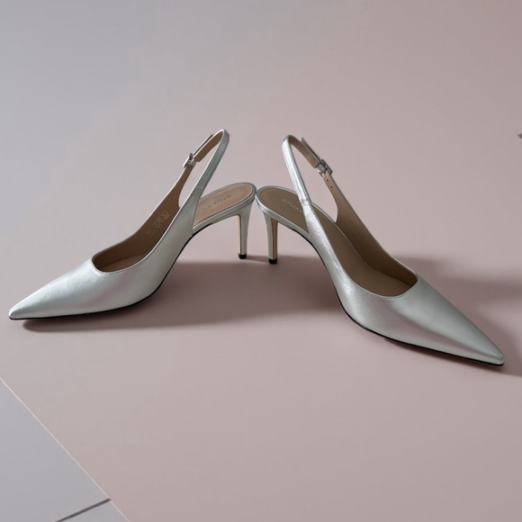 Stuart Weitzman Metallic Silver Heels